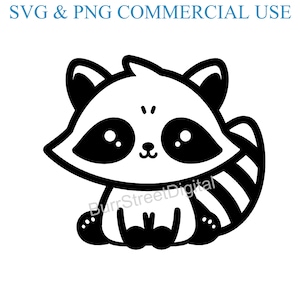 Raccoon SVG & PNG Digital Files, Vector Graphic Design Print Laser Engrave Files, Instant Digital Download