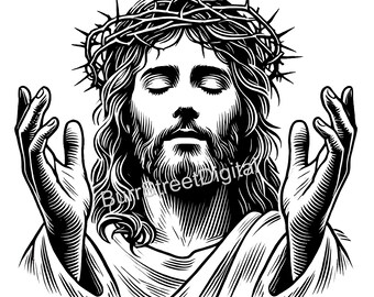 Jesus SVG- und PNG-Dateien, Vektorgrafik (digitaler Download)