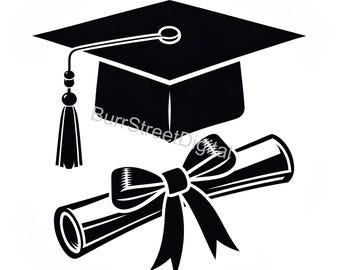 Graduation Cap and Diploma SVG PNG, Vector Graphic (Digital Download)