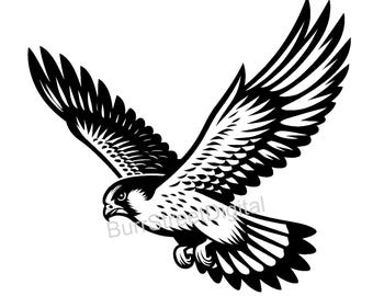 Flying Falcon SVG, PNG, Vector Graphic Design (Digital Download)
