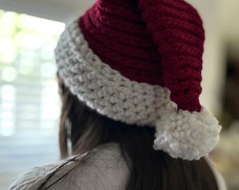 Grof patroon kerstmuts - gehaakt PATROON