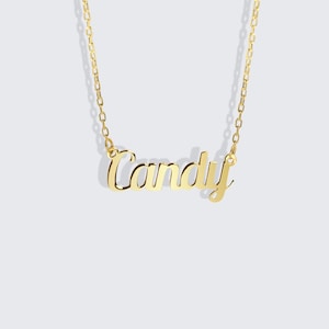 10K or 14K Solid Gold Name Necklace / Personalized jewelry / Nameplate Necklace / Minimalist Name Necklace / Gift For Her /Mothers day gift