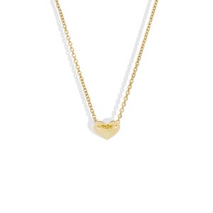Gold Mini Heart Necklace / Personalized Heart Choker / 14K Minimalist 8mm Gold Necklace / Gift Heart Necklace / Valentine&#39;s Day Gift