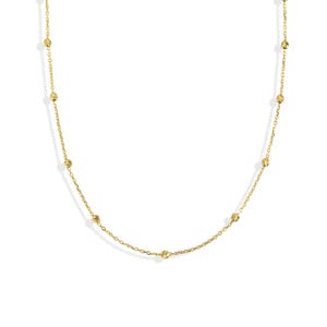 Satellite Chain Necklace / Gold Bead Satellite Chain Necklace / 14K Gold Beaded Layered Chain / Round Bead Chain Necklace / Dew Drops