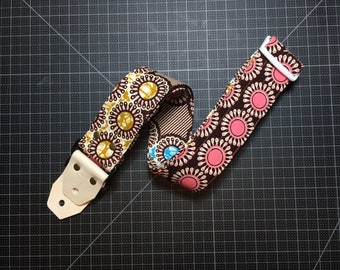 Multi color Psychedelic / Flower Guitar Strap