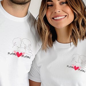 Named Shirts, Couples Cute Shirts, Custom Names Couples Outfits, Love Couple Shirt, Valentines Day Gift, Anniversary Gift, Matching, Gift fo
