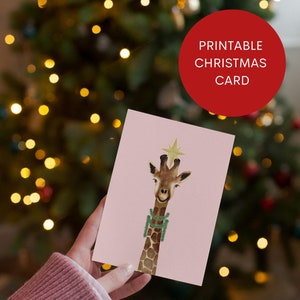 Carte de Noël numérique, carte de Noël, carte de Noël imprimable,carte de voeux, happy holidays card, minimalist christmas card.