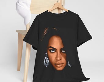Classic Aaliyah Unisex T-Shirt, Aaliyah Minimal Black & White Shirt, Aaliyah Shirt, Music RnB Singer Rapper Shirt, Gift For Fan