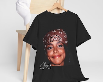 Classic Aaliyah Unisex T-Shirt, Aaliyah Minimal Black & White Shirt, Aaliyah Shirt, Music RnB Singer Rapper Shirt, Gift For Fan