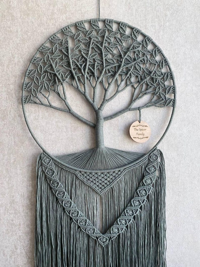 Tree Branch Macrame Large Tree of Life Macrame Wall Hanging, Wedding Gift, Personalized ...