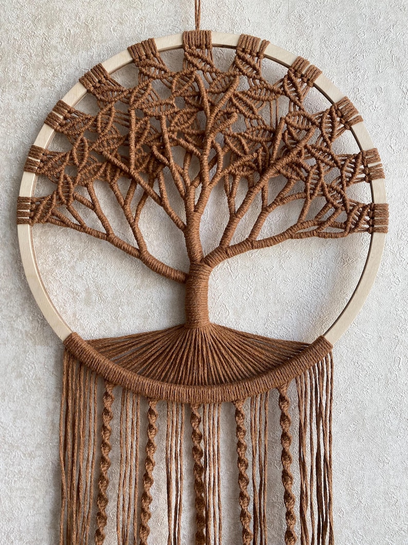 Tree Branch Macrame Personalized Tree of Life Macrame Wall Hanging, Anniversary, Wedding ...