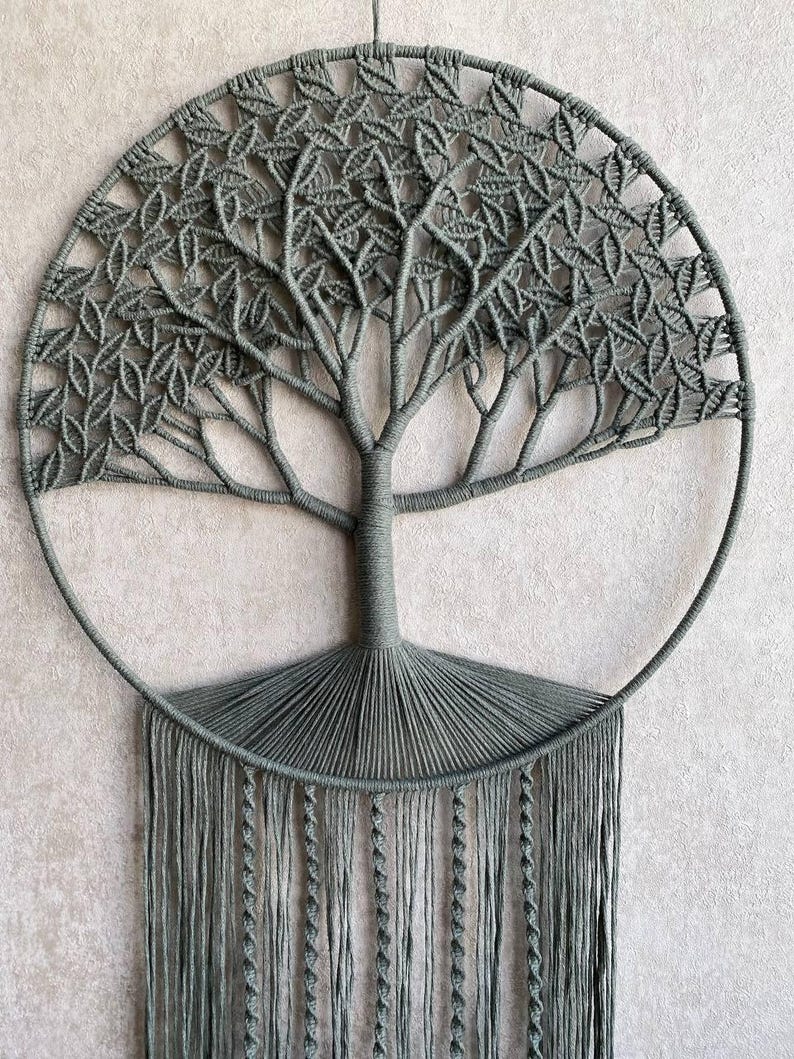 Tree Branch Macrame Handmade Macrame Tree of Life Wall Hanging, Personalized Gift, Boho ...