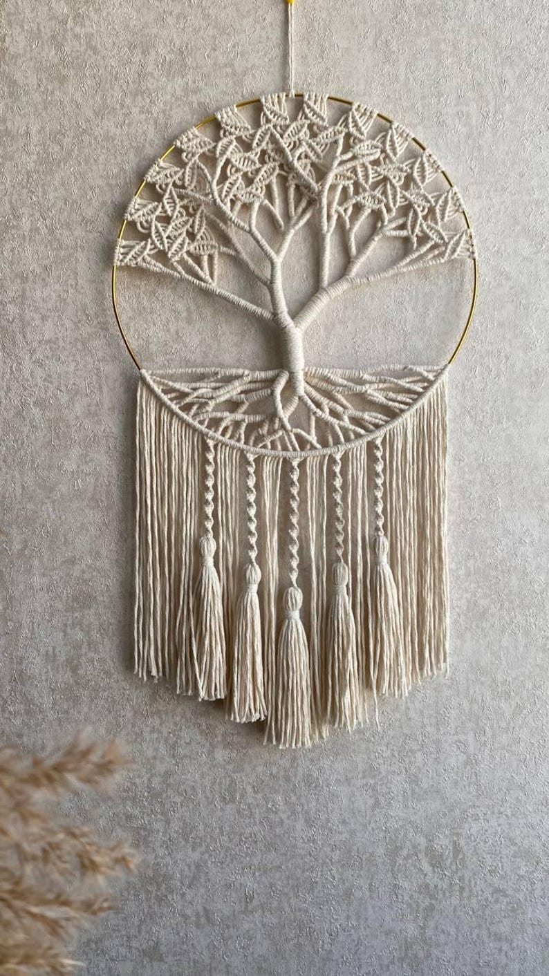 Tree Branch Macrame Tree of Life Macrame Wall Hanging, Personalized Gift, Boho Wall Decor ...
