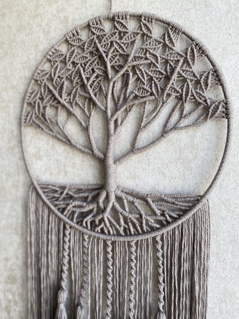 Tree Branch Macrame Tree of Life Macrame Wall Hanging, Personalized Gift, Boho Wall Decor ...