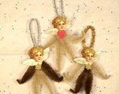 Angel Victorian Vintage Style Chenille Ornaments Set of 3 Ornaments  (20)