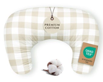 New Boppy Nurse pillow cover breastfeeding Pillow Cover for Baby Boys and Girls baby shower gift Neutral Baby Support Pillow Gingham