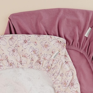 2 Pack fitted baby sheets crib bed sheet cotton bedding crib sheets girls mini crib sheets boys changing pad cover sheet bassinet (Blossom)