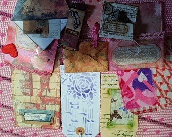 Junk Journal Goodie Bag: Paisley Mini Journal & Ephemera