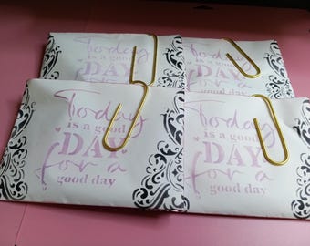 Junk Journal Ephemera Goodie Bag: Stenciled Index Cards, Tags & Wax Seal