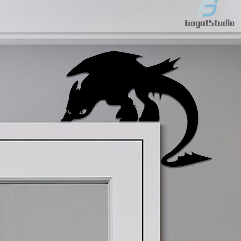Toothless Dragon Metal Door Sign ,door Frame Corner Dragon, Home Entry ...