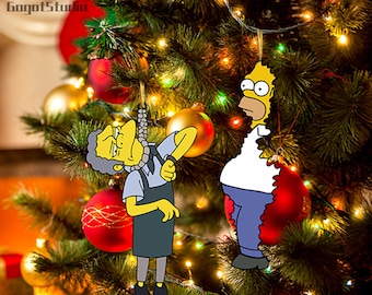 Decorazione a forma di cespuglio dei Simpson, decorazione per albero di Natale a forma di cespuglio di Homer Simpson, regalo di Natale, decorazione a forma di meme di Homer, regalo di Natale originale, regalo per i fan dei Simpson