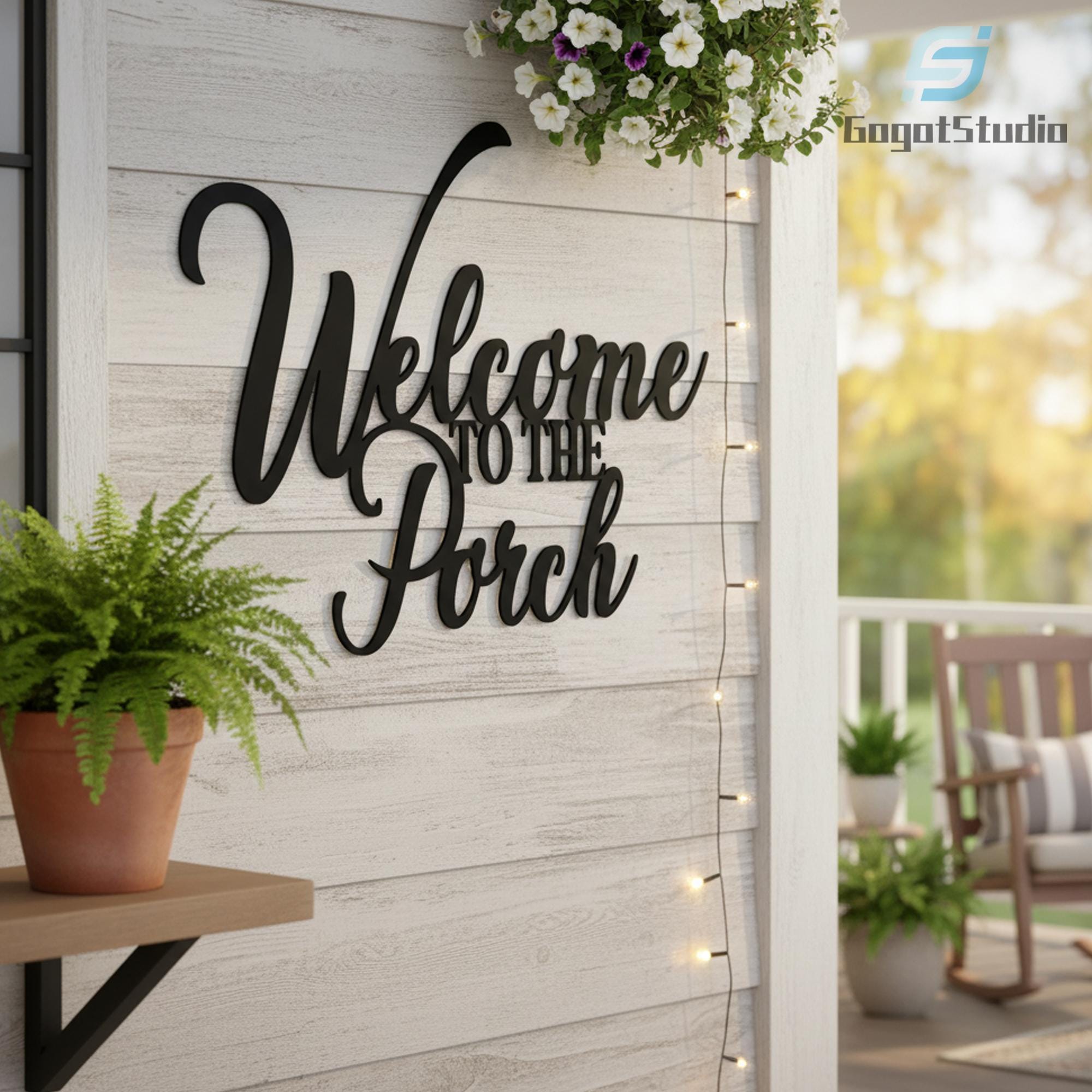 Welcome to the Porch Metal Wall Art,outdoor Patio Welcome Sign Backyard ...