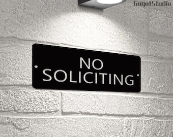 No Soliciting Doorbell Sign, No Soliciting Cast Iron Metal Sign,Home Decor Outdoor Sign, No Soliciting Outdoor Sign, Outdoor Doorbell Sign