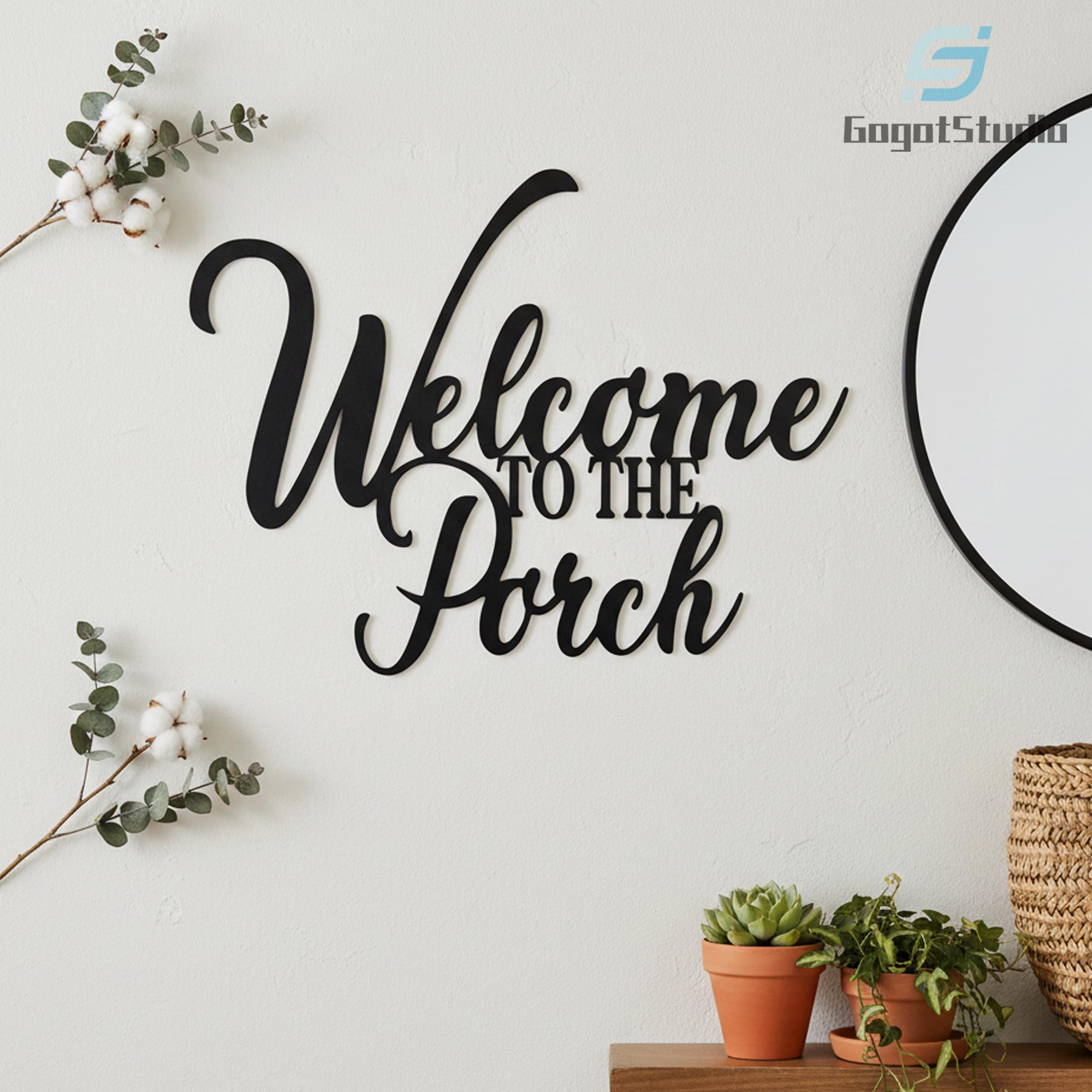 Welcome to the Porch Metal Wall Art,outdoor Patio Welcome Sign Backyard ...