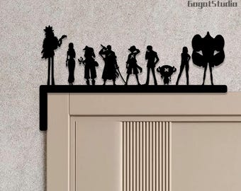 One Piece Straw Hat Crew Metal Door Frame Decor,Character Wall Sign,Home Entryway Decor, One Piece Fan Gift, Hallway Door Accent,Entry Decor
