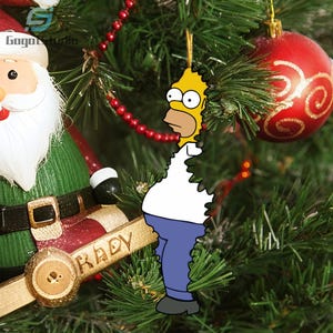 Simpsons Bush Meme-dekor, Homer Simpson Bush Meme-julgransdekor, julklapp, Homer Meme-dekor, funky julklapp, Simpson-fanspresent