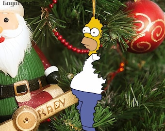 Decorazione a forma di cespuglio dei Simpson, decorazione per albero di Natale a forma di cespuglio di Homer Simpson, regalo di Natale, decorazione a forma di meme di Homer, regalo di Natale originale, regalo per i fan dei Simpson