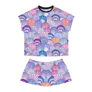 Colorful Seashell Women&#39;s Short Pajama Set