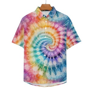 Mens&#39; Tie Dye Hawaiian Shirt