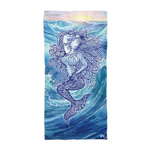 Beach Towel - Mermaid Zen Series by RonBongo