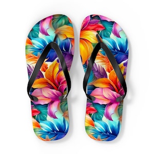 Tropical Hibiscus Flip Flops