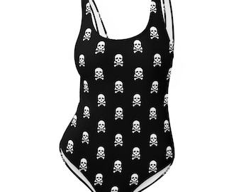 Ladies' Pirate Skull Jolly Roger One-Piece Swimsuit