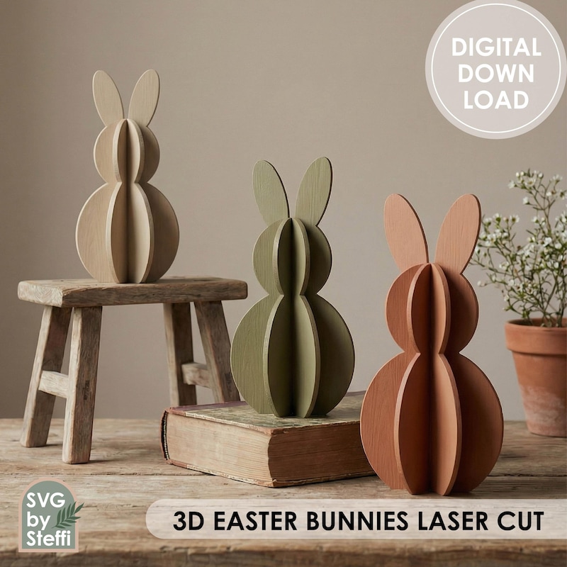 Rabbit Standing Flower - Etsy