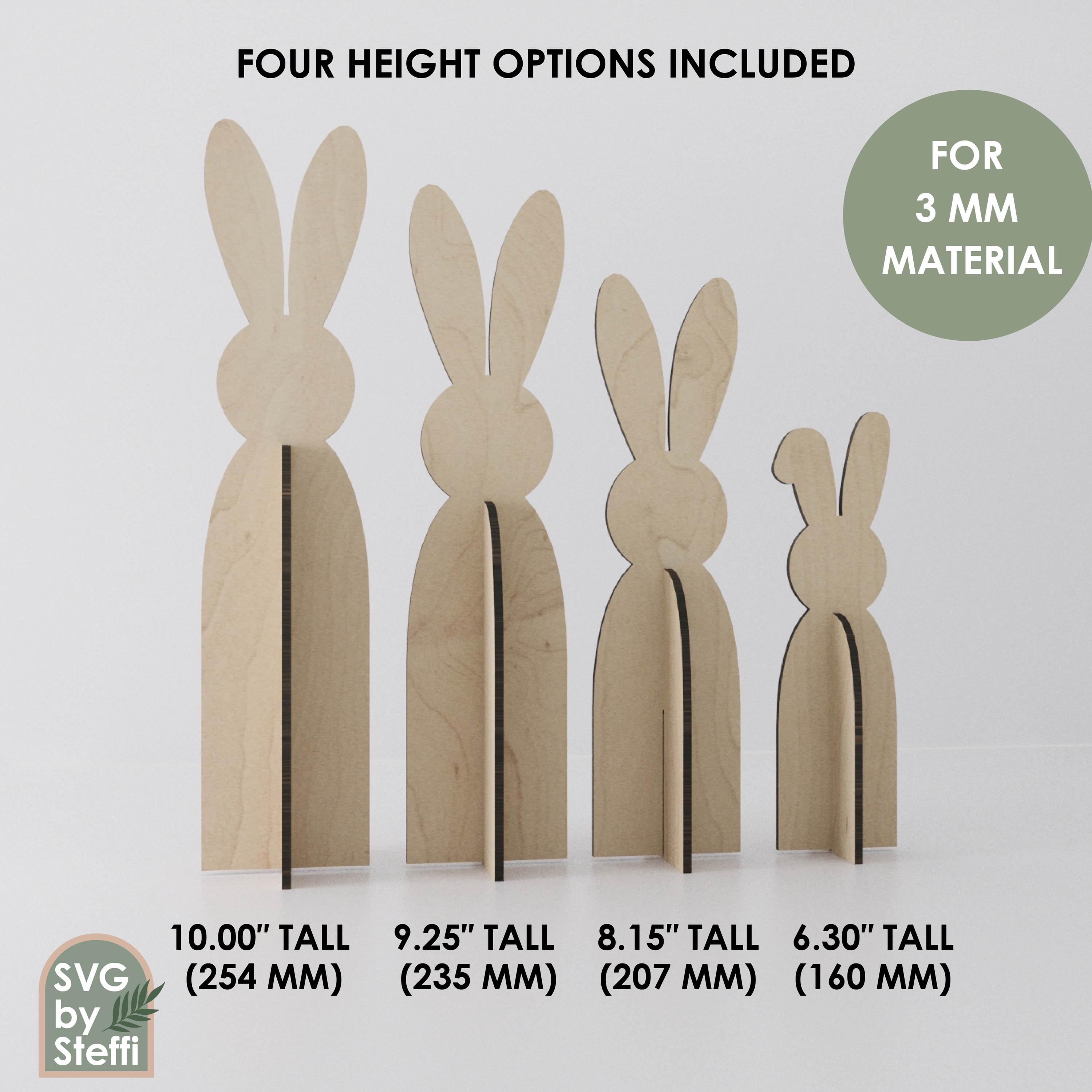 Standing Easter Bunnies Svg Tall 3D Bunny Laser Cut Files Easter Rabbit ...