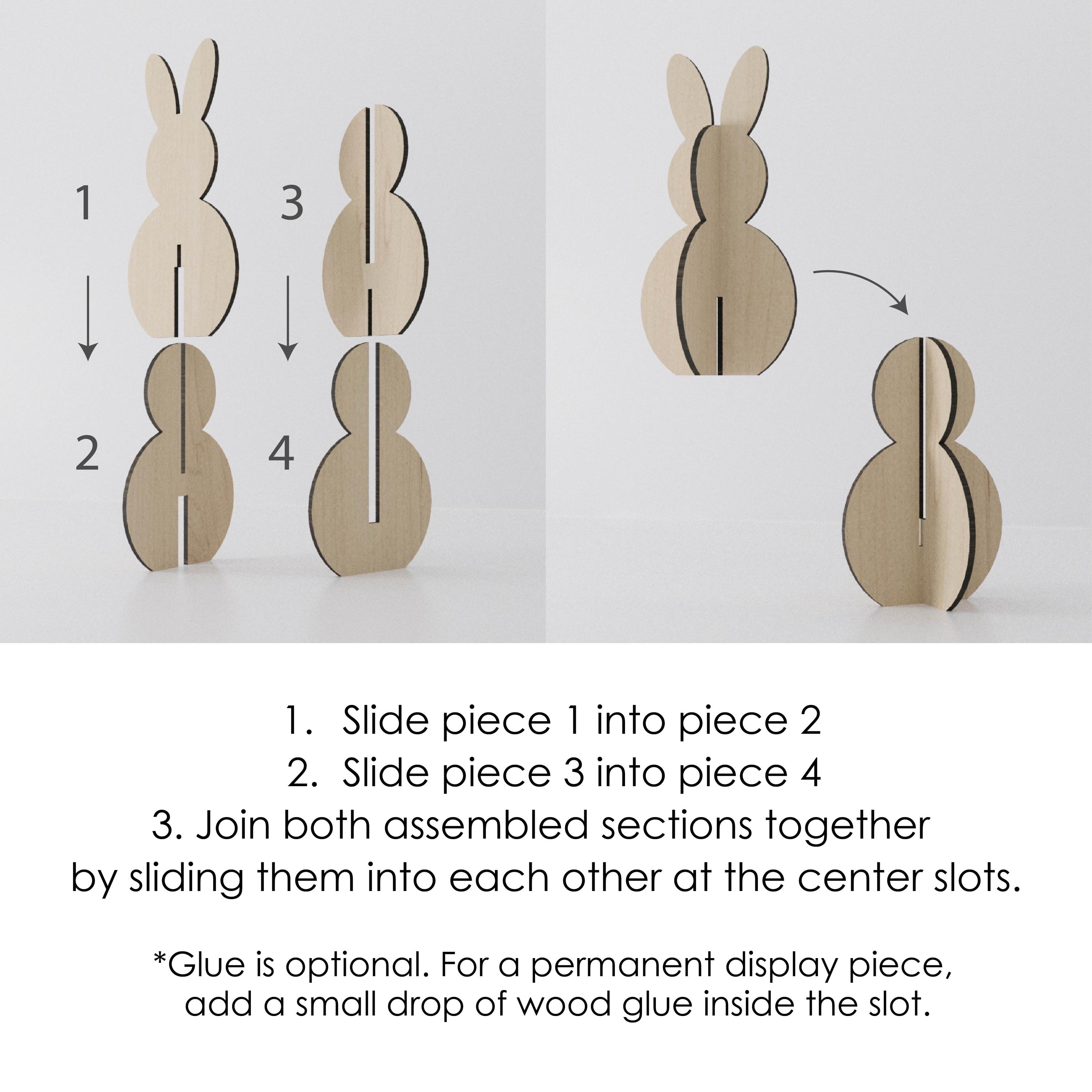 3D Easter Bunnies Svg Standing Bunny Laser Cut Easter Rabbit Svg Wooden ...