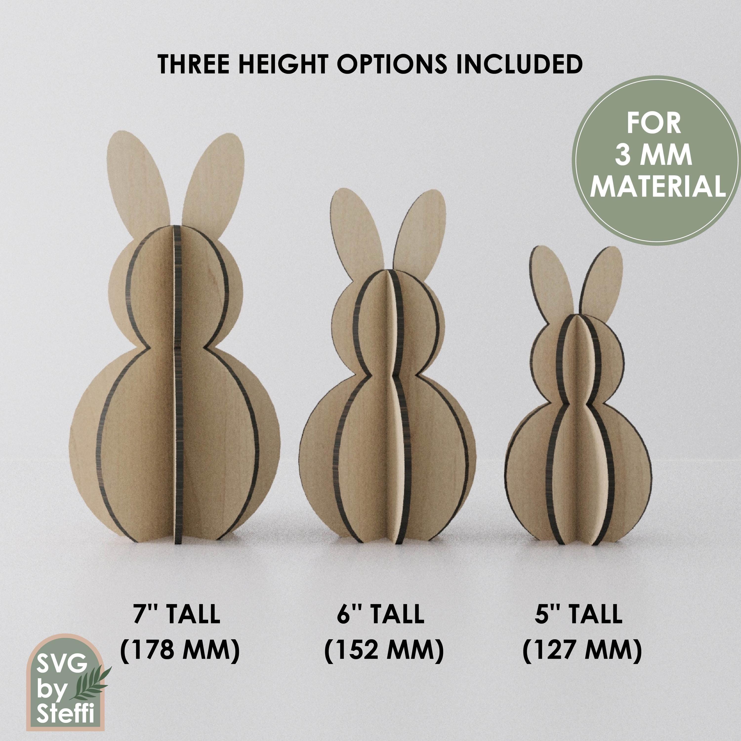 3D Easter Bunnies Svg Standing Bunny Laser Cut Easter Rabbit Svg Wooden ...