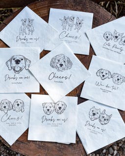 Custom Pet Wedding Cocktail Napkins, Personalized Pet Portrait for 1–3 Dogs or Cats, Colorful Wedding Party Supplies By BoutiqueByJyce Designed by BoutiqueByJyce Shop owned by Ronette 1.5 years on Etsy