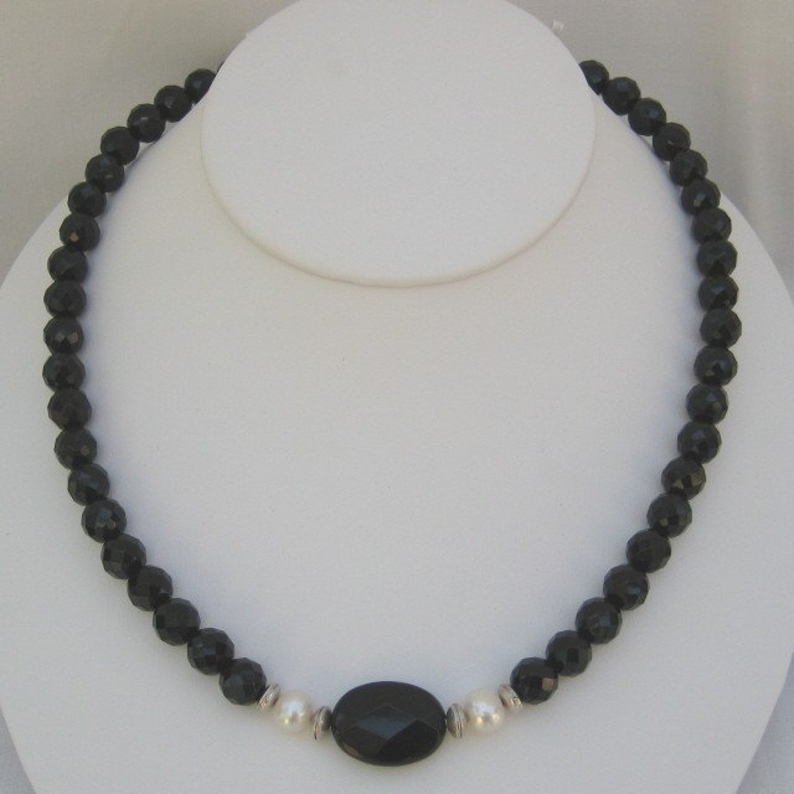 Black Onyx Necklace N63 Etsy