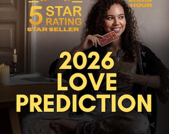 May include: An advertisement for "Elera Mystic Readings" featuring a woman with a tarot card. Text includes "5 Star Rating Star Seller", "2026 Love Prediction", and "Same Hour". A lit candle and table are in the background.