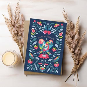 Love Birds Greeting card | Valentine's card | Anniversary Card | Love Bird Card