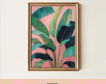 Vintage Bananenblatt Print | Tropisches Blatt Poster | Sommer Botanische Wandkunst