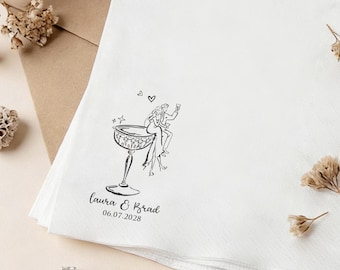 Tovaglioli da cocktail personalizzati con testo, tovaglioli da matrimonio personalizzati per fidanzamento, addio al nubilato, decorazioni per feste di matrimonio
