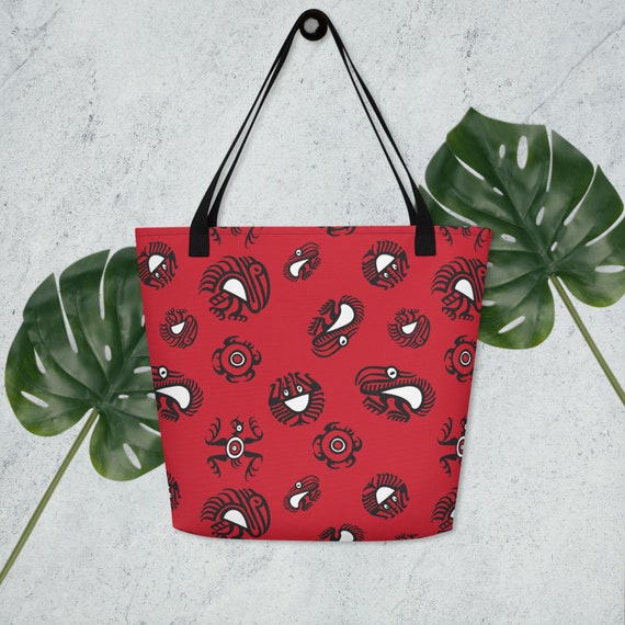 Pre-columbian Art Tote Bag, Red