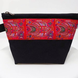 Fish Mola Ribbon Makeup Bag