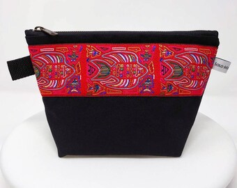 Fish Mola Ribbon Makeup Bag