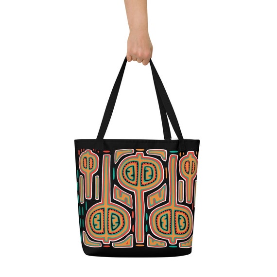 Panama Mola Maracas Print Large Tote Bag